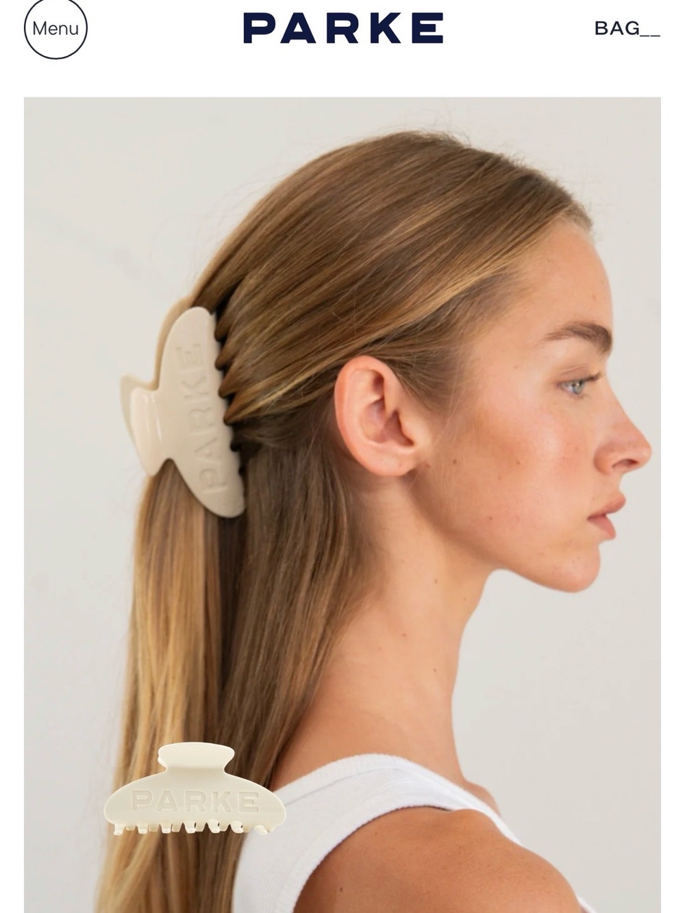 New in bag! Parke Cream Hair Claw Clip - Women Accessories